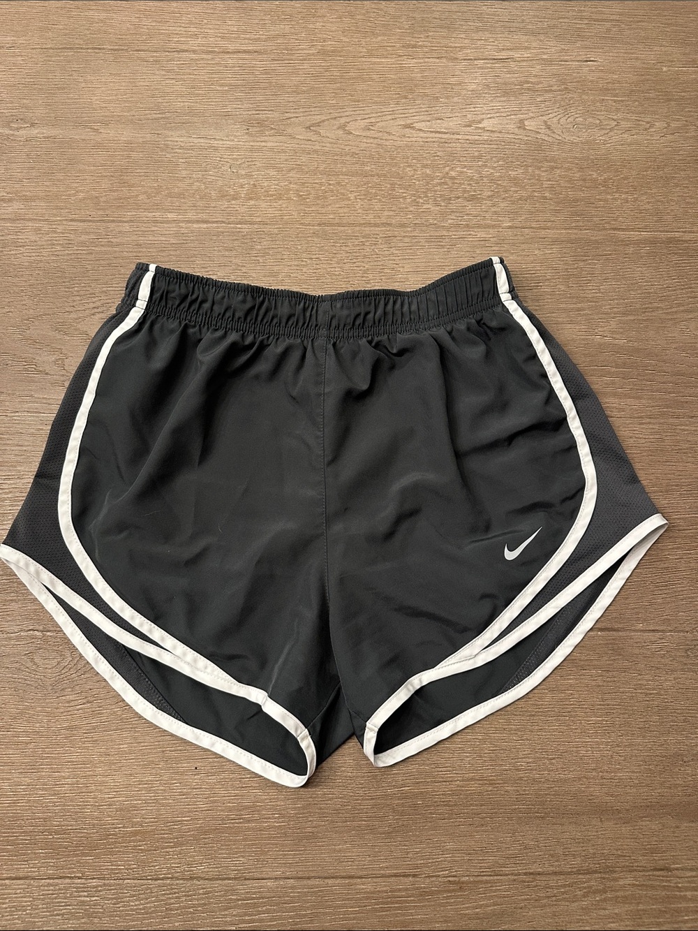 Nike Dri-Fit Tempo Women's Dark Grey lined running shorts.
